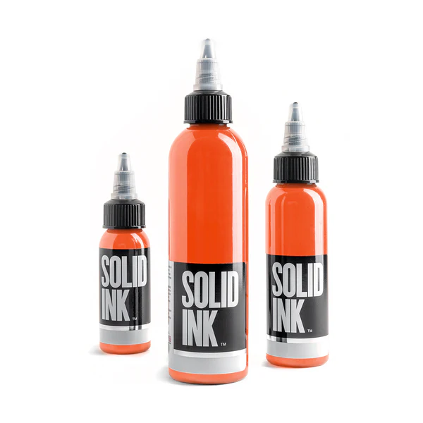 SOLID INK tattoo color - ORANGE Palette 1oz | סוליד אינק צבע לקעקועים - גוונים כתומים 30 מ"ל