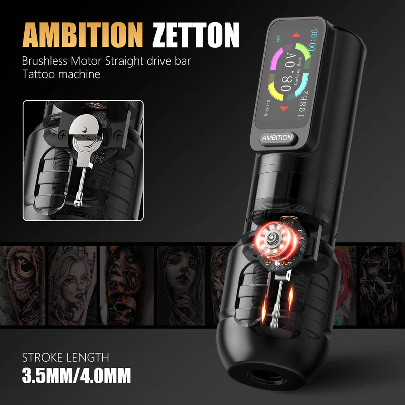 Alternative view of Ambition Zetton Wireless Tattoo Machine Pen| אמבישן מכונת פן אלחוטית לקעקועים
